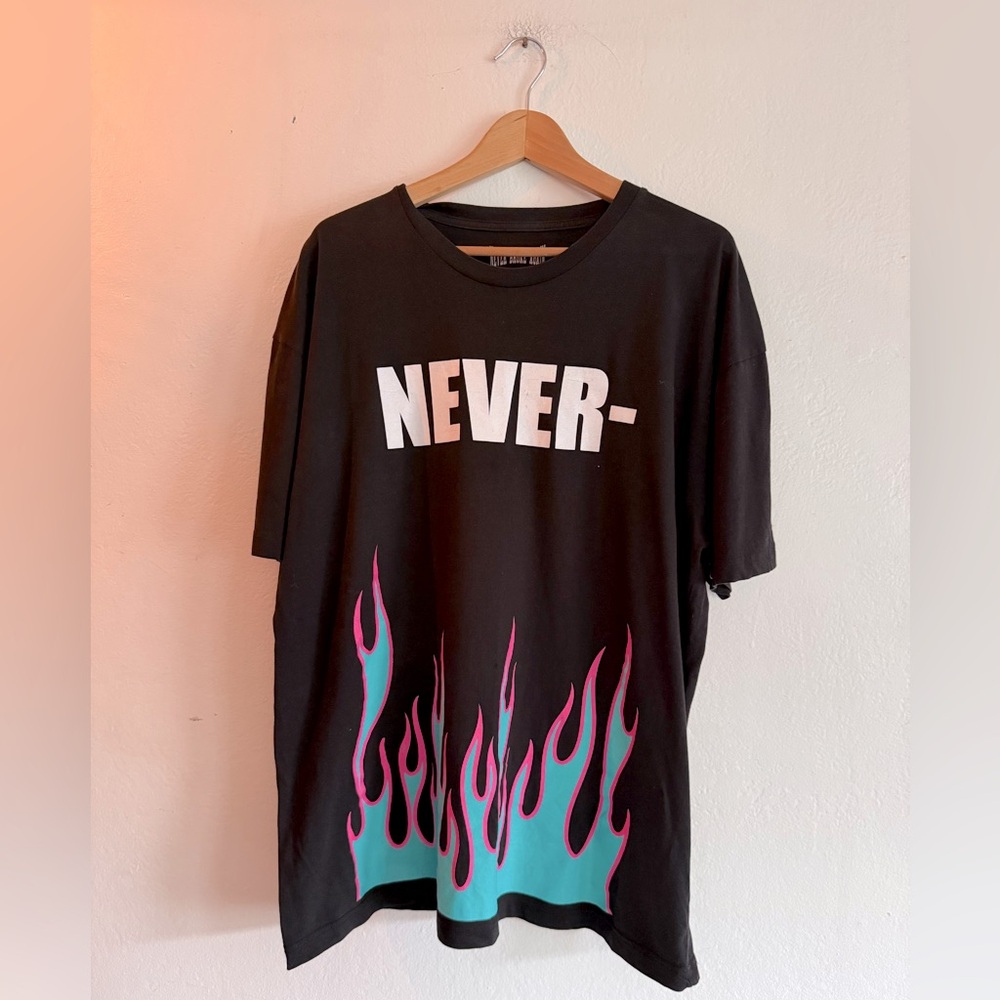 NEVER BROKE AGAIN “Never-“ Tee w/ Flames